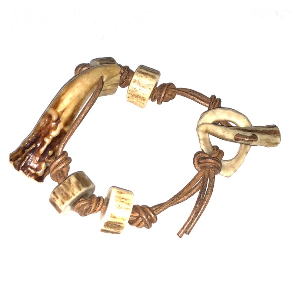 ♦️NATURALLY SHED ANTLER VINTAGE BRACELET♦️ - Picture 4 of 11